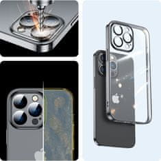 Joyroom Gel etui za iPhone 14 Plus, kovinska okvirna zaščita 14Q, črna