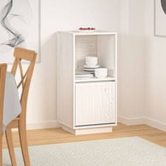 Vidaxl Komoda bela 38x35x80 cm trdna borovina