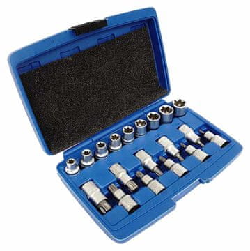 KOMPLET NASTAVKOV TORX, 19 DELNI, SREBRN