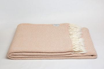 DAG Luxury Merino volnena odeja Zig-Zag BELA/BEŽ 150×200 cm 100% MERINO VOLNA