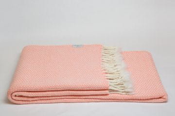 DAG Luxury Merino volnena odeja Zig-Zag BELA/BRESKEV 150×200 cm 100% MERINO VOLNA
