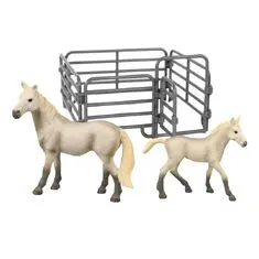 Rappa Komplet 2 konj s sivo ograjo z belo grivo