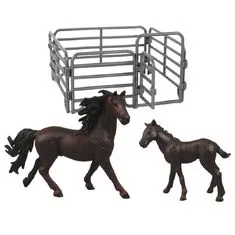Rappa Konjski komplet 2 kosa z ograjo temno rjave barve s črno grivo