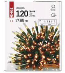Emos 120 LED božična veriga, tradicionalna, 17.85 m