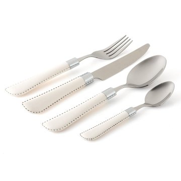 Evviva 24-delni jedilni pribor Aramis / pvc ročaji beli / inox
