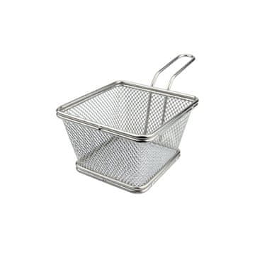 ILSA Košara za serviranje Mini kvadratna 10x10xh7cm 1-ročaj / inox