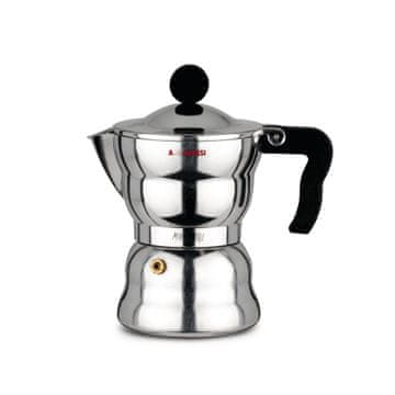 Alessi Moka kafetiera espresso za 3 skodelice / črn ročaj / aluminij