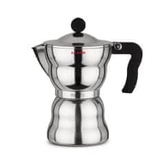 Alessi Moka kafetiera espresso za 6 skodelic / črn ročaj / aluminij