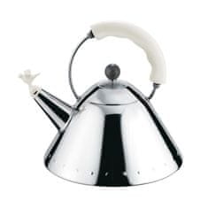 Alessi Čajnik Bird 9093 / 2l / bel ročaj / inox / indukcija