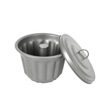 Pekač puding s pokrovom 1,2l / 18x12cm siv / ogljikovo jeklo, premaz