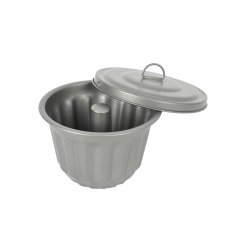 Pekač puding s pokrovom 1,2l / 18x12cm siv / ogljikovo jeklo, premaz