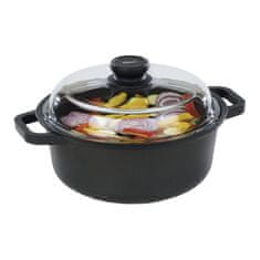 Risoli Gourmet steklen pokrov Bohemia 24cm / črn ročaj / steklo