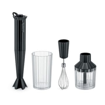 Alessi Plisse palični mešalnik 500w + sekljalnik h34 cm / črn / termoplastika