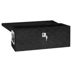 Vidaxl Škatla za shranjevanje črna 60x23,5x23 cm aluminij