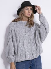 Fobya ženski pulover oversize Amaranth siva S/M