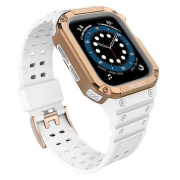HURTEL Hurtel Protect Strap Band za Apple Watch 38/40/41mm, oklepni ovitek s paškom - bela, roza zlata