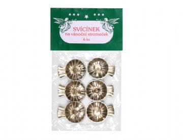 Svečnike za drevesa zlati d3,8cm 6ks