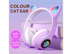 Alum online Brezžične slušalke z mačjimi ušesi - K6133, vijolične