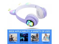 Alum online Brezžične slušalke z mačjimi ušesi - K6133, vijolične