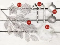 LAALU.cz Set 144 okraskov v luksuzni škatli CANDY CANDLE za božična drevesca 240-270 cm