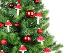 LAALU.cz Komplet okraskov 36 kosov v škatli MUCHOMÚRYKA za božična drevesca do 100 cm