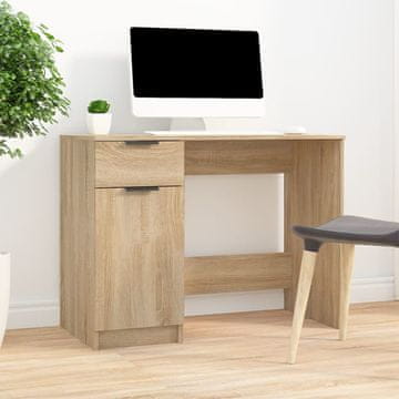 Vidaxl vidaXL Pisalna miza, hrast sonoma, 100x50x75 cm, material na osnovi lesa