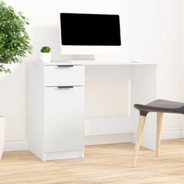 Vidaxl vidaXL Pisalna miza, bela, 100x50x75 cm, material na osnovi lesa
