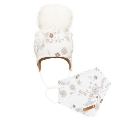 NEW BABY Jesenska otroška dekliška kapa z vratnim šalom Special One - 86 (12-18m)