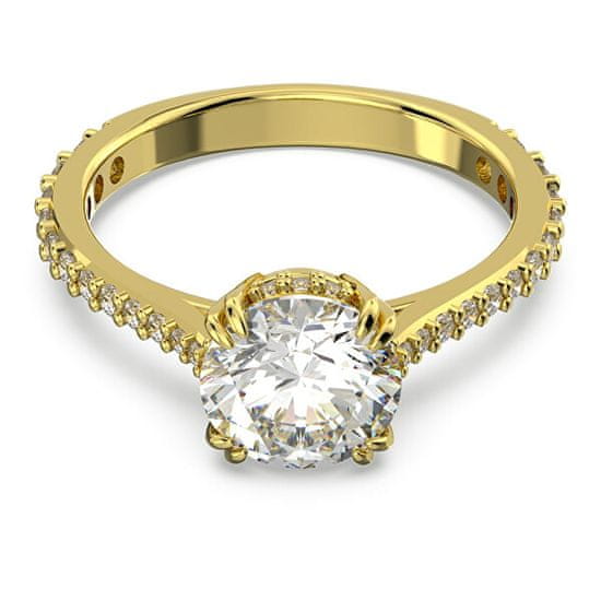Swarovski Čudovit pozlačen prstan s kristali Constella 5642619