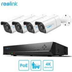 Reolink RLK8-800B4-A varnostni komplet, 1x snemalna enota (2TB HDD), 4x IP kamere B800, zaznavanje oseb/vozil, UHD, IR LED, IP66