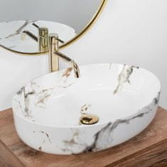 REA Umivalnik Queen Carrara Shiny countertop