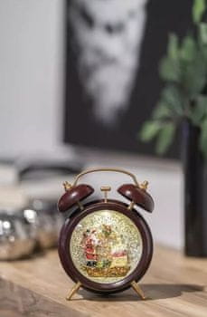  Emos LED dekoracija, božično snežna budilka, 19 cm