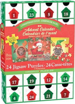 EuroGraphics Puzzle Adventni koledar: Božični psi 24x50 kosov