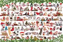 EuroGraphics Sestavljanka v pločevinasti škatli Božični mački 1000 kosov