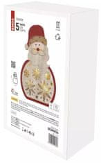Emos 5 LED lesena dekoracija, božiček, 30 cm