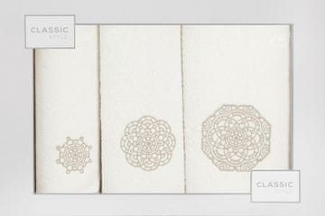 Eurofirany Komplet brisač 3 30X50 cm, 50X90 cm, 70X140 cm kremne barve