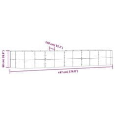 Vidaxl Visoka greda rjava 447x140x68 cm cinkano jeklo