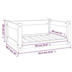 Greatstore Pasja postelja 65,5x50,5x28 cm trdna borovina