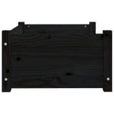 Greatstore Pasja postelja črna 65,5x50,5x28 cm trdna borovina