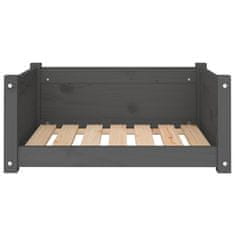 Vidaxl Pasja postelja siv 65,5x50,5x28 cm trdna borovina