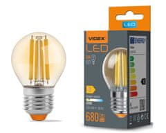 VIDEX LED žarnica z žarilno nitko AMBER - E27 - 6W - G45 - topla bela