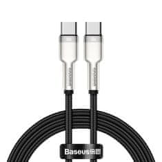 BASEUS Cafule Kovinski podatkovni kabel USB Type C - USB Type C 100 W (20 V / 5 A) Power Delivery 1 m črn (CATJK-C01)