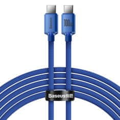 BASEUS Crystal Shine Series kabel USB za hitro polnjenje in prenos podatkov USB Type C - USB Type C 100W 2m modri (CAJY000703)
