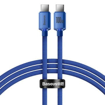 BASEUS Kabel za hitro polnjenje in prenos podatkov USB-C USB-C 100 W 1,2 m modra