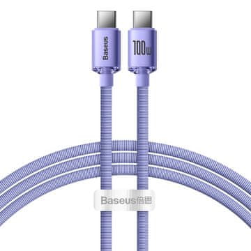 shumee Kabel za hitro polnjenje in prenos podatkov USB - USB-C 100W 1,2 m vijoličen