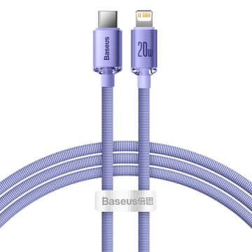 BASEUS Kabel za hitro polnjenje in prenos podatkov USB-C Iphone Lightning 20W 1,2 m vijoličen