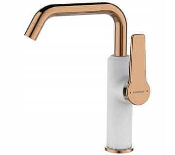 shumee Samostoječa armatura za umivalnik z vrtljivim izlivom Alanis bela