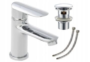 shumee Appia kromirana samostoječa armatura za umivalnik z zamaškom