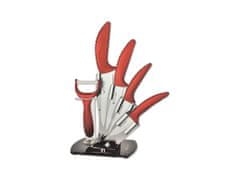 Alum online Imperial Collection 5-delni keramični set nožev s stojalom - rdeč
