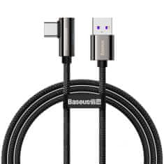 BASEUS Legendarni kotni kabelski kabel za igralce USB - USB Type C 66W 1m črn (CATCS-B01)